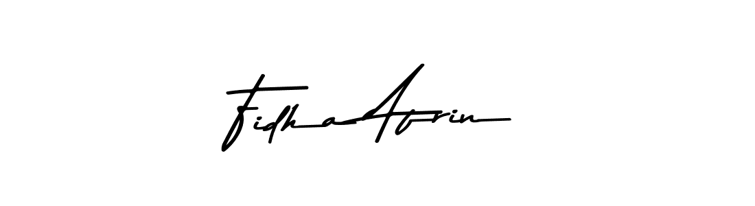 How to make Fidha Afrin name signature. Use Asem Kandis PERSONAL USE style for creating short signs online. This is the latest handwritten sign. Fidha Afrin signature style 9 images and pictures png