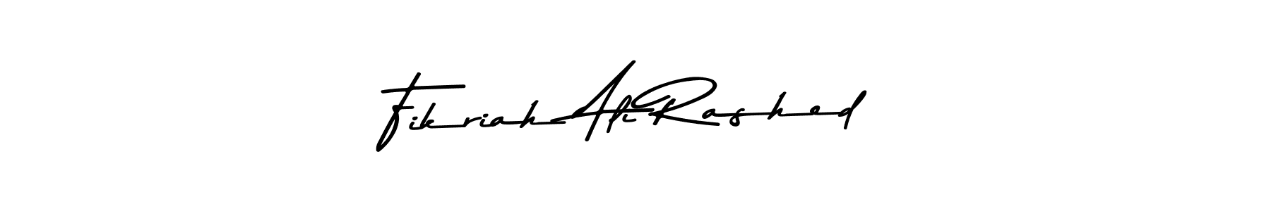 How to make Fikriah Ali Rashed name signature. Use Asem Kandis PERSONAL USE style for creating short signs online. This is the latest handwritten sign. Fikriah Ali Rashed signature style 9 images and pictures png