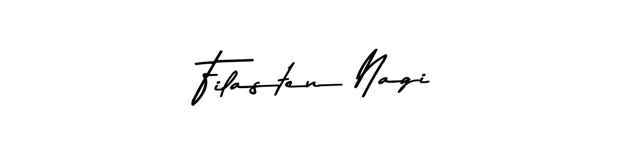 How to make Filasten Nagi name signature. Use Asem Kandis PERSONAL USE style for creating short signs online. This is the latest handwritten sign. Filasten Nagi signature style 9 images and pictures png