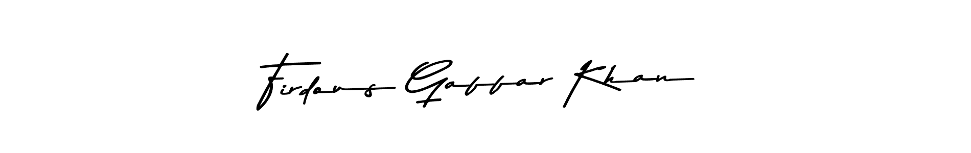 How to make Firdous Gaffar Khan name signature. Use Asem Kandis PERSONAL USE style for creating short signs online. This is the latest handwritten sign. Firdous Gaffar Khan signature style 9 images and pictures png
