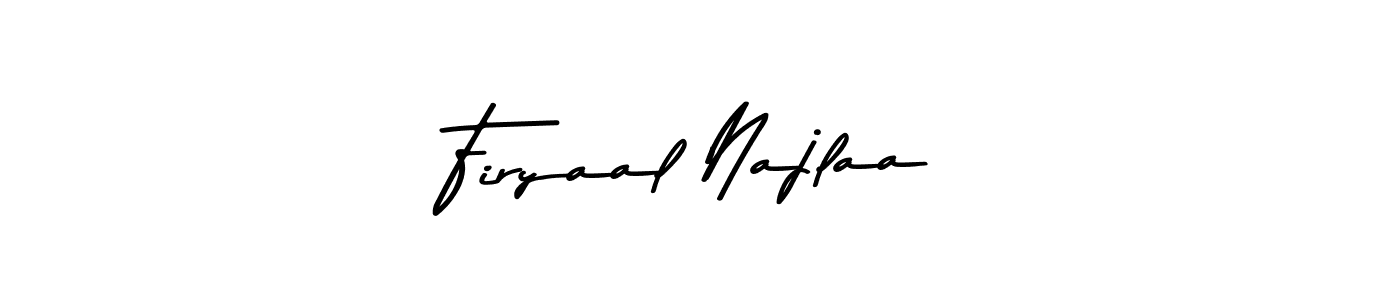 Create a beautiful signature design for name Firyaal Najlaa. With this signature (Asem Kandis PERSONAL USE) fonts, you can make a handwritten signature for free. Firyaal Najlaa signature style 9 images and pictures png