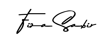 Transform the name Fiza Sabir into a signature masterpiece using Asem Kandis PERSONAL USE font. Ideal for photographers, artists, and creators looking for watermarks. Fiza Sabir signature style 9 images and pictures png