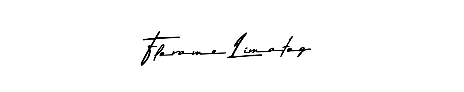 Create a beautiful signature design for name Florame Limatog. With this signature (Asem Kandis PERSONAL USE) fonts, you can make a handwritten signature for free. Florame Limatog signature style 9 images and pictures png