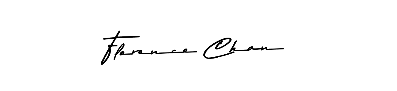 How to make Florence Chan name signature. Use Asem Kandis PERSONAL USE style for creating short signs online. This is the latest handwritten sign. Florence Chan signature style 9 images and pictures png