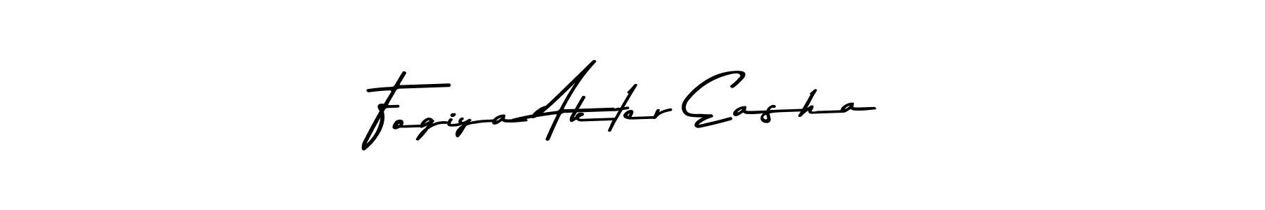 Create a beautiful signature design for name Fogiya Akter Easha. With this signature (Asem Kandis PERSONAL USE) fonts, you can make a handwritten signature for free. Fogiya Akter Easha signature style 9 images and pictures png