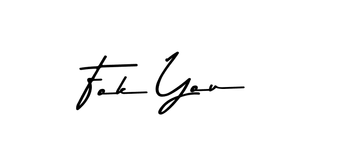 This is the best signature style for the Fok You name. Also you like these signature font (Asem Kandis PERSONAL USE). Mix name signature. Fok You signature style 9 images and pictures png