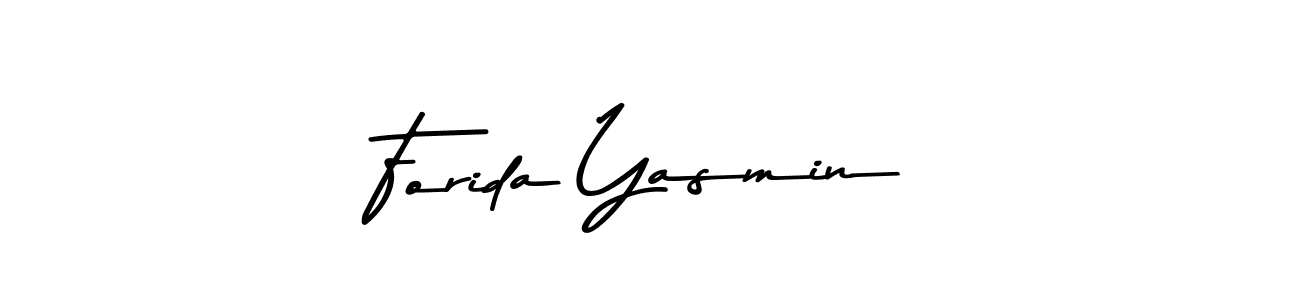 Use a signature maker to create a handwritten signature online. With this signature software, you can design (Asem Kandis PERSONAL USE) your own signature for name Forida Yasmin. Forida Yasmin signature style 9 images and pictures png