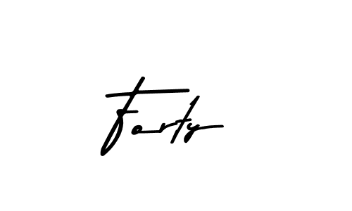 Forty stylish signature style. Best Handwritten Sign (Asem Kandis PERSONAL USE) for my name. Handwritten Signature Collection Ideas for my name Forty. Forty signature style 9 images and pictures png