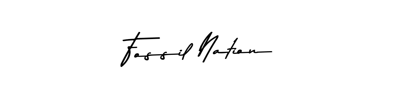 Create a beautiful signature design for name Fossil Nation. With this signature (Asem Kandis PERSONAL USE) fonts, you can make a handwritten signature for free. Fossil Nation signature style 9 images and pictures png