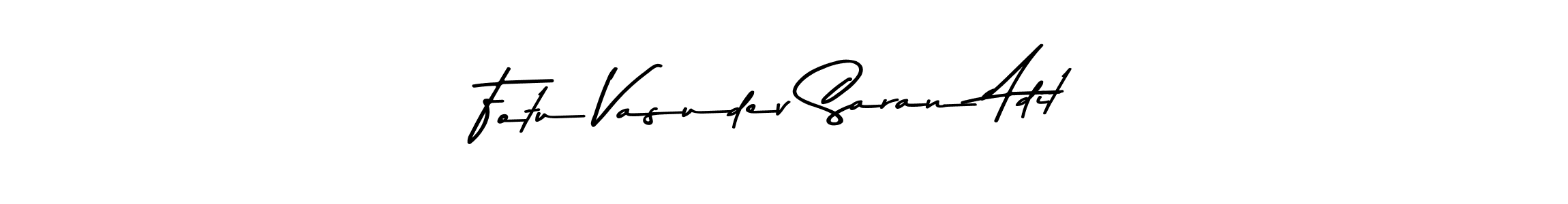 The best way (Asem Kandis PERSONAL USE) to make a short signature is to pick only two or three words in your name. The name Fotu Vasudev Saran Adit include a total of six letters. For converting this name. Fotu Vasudev Saran Adit signature style 9 images and pictures png