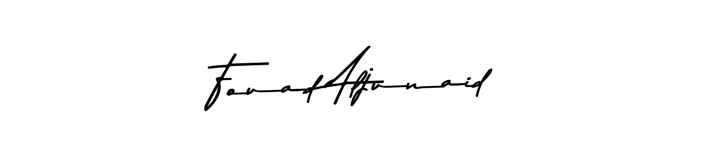 This is the best signature style for the Fouad Aljunaid name. Also you like these signature font (Asem Kandis PERSONAL USE). Mix name signature. Fouad Aljunaid signature style 9 images and pictures png