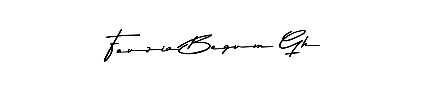 Make a beautiful signature design for name Fouzia Begum Gh. With this signature (Asem Kandis PERSONAL USE) style, you can create a handwritten signature for free. Fouzia Begum Gh signature style 9 images and pictures png