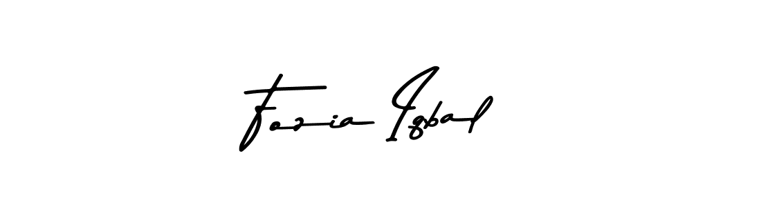 Create a beautiful signature design for name Fozia Iqbal. With this signature (Asem Kandis PERSONAL USE) fonts, you can make a handwritten signature for free. Fozia Iqbal signature style 9 images and pictures png