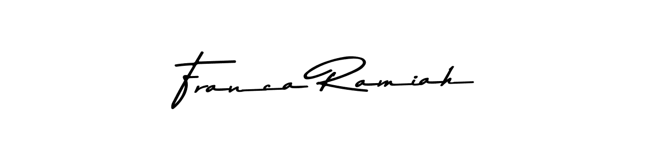 Franca Ramiah stylish signature style. Best Handwritten Sign (Asem Kandis PERSONAL USE) for my name. Handwritten Signature Collection Ideas for my name Franca Ramiah. Franca Ramiah signature style 9 images and pictures png