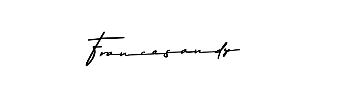 Make a beautiful signature design for name Francesandy. With this signature (Asem Kandis PERSONAL USE) style, you can create a handwritten signature for free. Francesandy signature style 9 images and pictures png