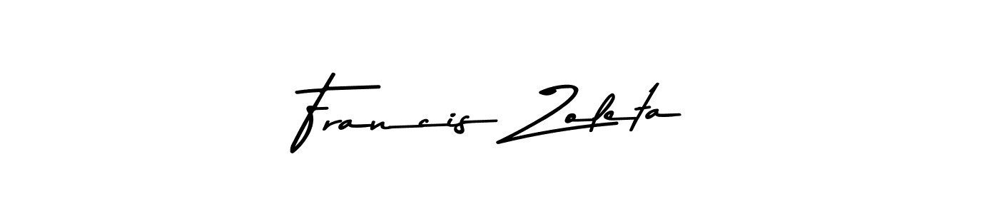 How to make Francis Zoleta name signature. Use Asem Kandis PERSONAL USE style for creating short signs online. This is the latest handwritten sign. Francis Zoleta signature style 9 images and pictures png