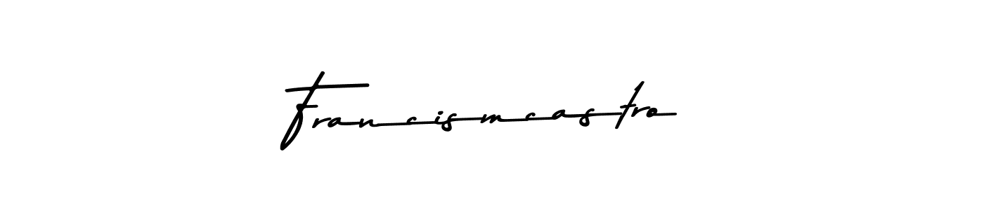 How to make Francismcastro name signature. Use Asem Kandis PERSONAL USE style for creating short signs online. This is the latest handwritten sign. Francismcastro signature style 9 images and pictures png