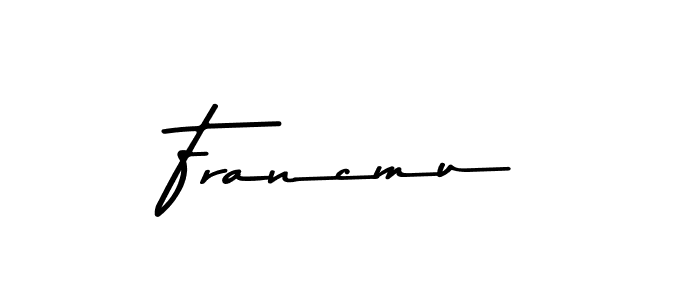 Create a beautiful signature design for name Francmu. With this signature (Asem Kandis PERSONAL USE) fonts, you can make a handwritten signature for free. Francmu signature style 9 images and pictures png
