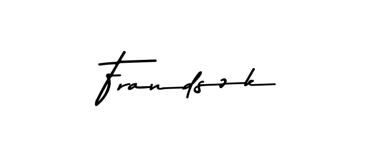 How to make Frandszk name signature. Use Asem Kandis PERSONAL USE style for creating short signs online. This is the latest handwritten sign. Frandszk signature style 9 images and pictures png