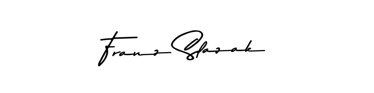 Asem Kandis PERSONAL USE is a professional signature style that is perfect for those who want to add a touch of class to their signature. It is also a great choice for those who want to make their signature more unique. Get Franz Slazak name to fancy signature for free. Franz Slazak signature style 9 images and pictures png