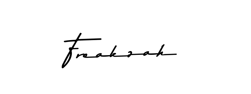 How to make Freakzah name signature. Use Asem Kandis PERSONAL USE style for creating short signs online. This is the latest handwritten sign. Freakzah signature style 9 images and pictures png