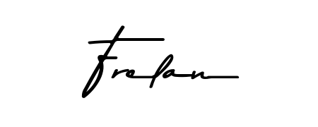 The Asem Kandis PERSONAL USE font transforms the name Frelan into an executive sign with sharp precision and distinguished character. Frelan signature style 9 images and pictures png