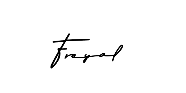 Make a beautiful signature design for name Freyal. With this signature (Asem Kandis PERSONAL USE) style, you can create a handwritten signature for free. Freyal signature style 9 images and pictures png