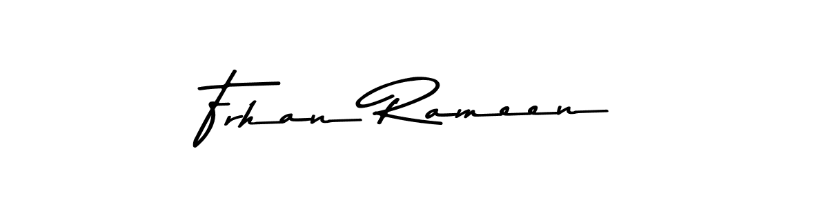 The best way (Asem Kandis PERSONAL USE) to make a short signature is to pick only two or three words in your name. The name Frhan Rameen include a total of six letters. For converting this name. Frhan Rameen signature style 9 images and pictures png