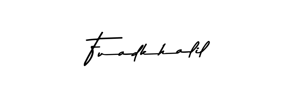 This is the best signature style for the Fuadkhalil name. Also you like these signature font (Asem Kandis PERSONAL USE). Mix name signature. Fuadkhalil signature style 9 images and pictures png