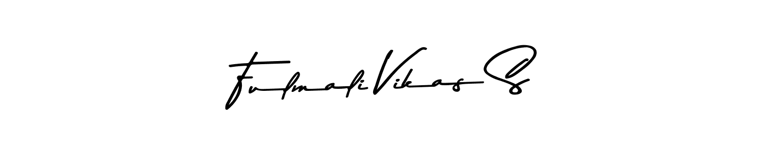 if you are searching for the best signature style for your name Fulmali Vikas S. so please give up your signature search. here we have designed multiple signature styles  using Asem Kandis PERSONAL USE. Fulmali Vikas S signature style 9 images and pictures png