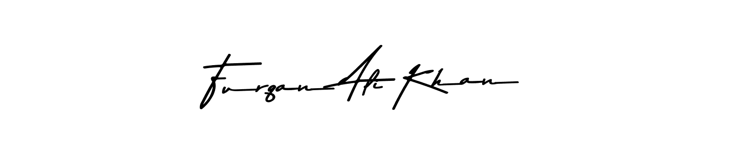 How to make Furqan Ali Khan name signature. Use Asem Kandis PERSONAL USE style for creating short signs online. This is the latest handwritten sign. Furqan Ali Khan signature style 9 images and pictures png