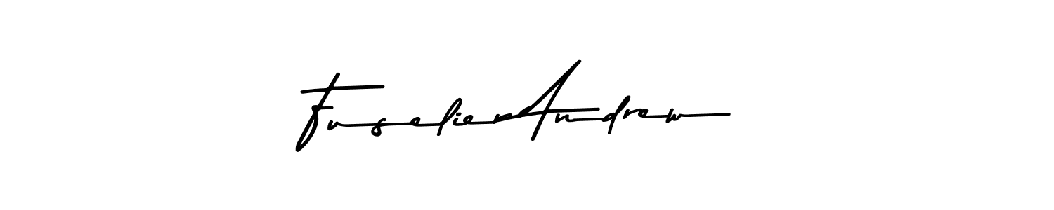 You should practise on your own different ways (Asem Kandis PERSONAL USE) to write your name (Fuselier Andrew) in signature. don't let someone else do it for you. Fuselier Andrew signature style 9 images and pictures png