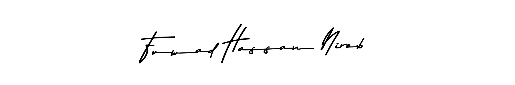 The best way (Asem Kandis PERSONAL USE) to make a short signature is to pick only two or three words in your name. The name Fuwad Hassan Nirob include a total of six letters. For converting this name. Fuwad Hassan Nirob signature style 9 images and pictures png