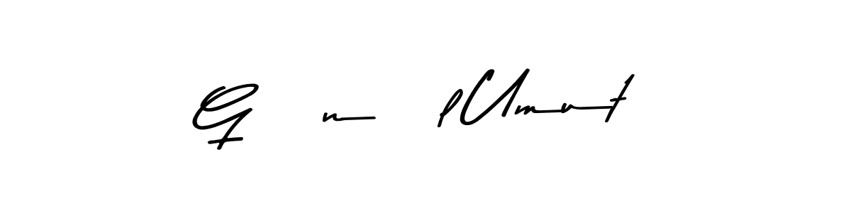 if you are searching for the best signature style for your name GÖnÜl Umut. so please give up your signature search. here we have designed multiple signature styles  using Asem Kandis PERSONAL USE. GÖnÜl Umut signature style 9 images and pictures png