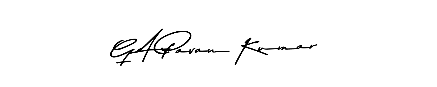 Create a beautiful signature design for name G A Pavan Kumar. With this signature (Asem Kandis PERSONAL USE) fonts, you can make a handwritten signature for free. G A Pavan Kumar signature style 9 images and pictures png