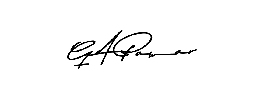 How to make G A Pawar name signature. Use Asem Kandis PERSONAL USE style for creating short signs online. This is the latest handwritten sign. G A Pawar signature style 9 images and pictures png