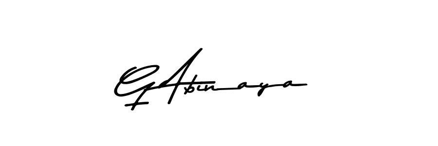 How to make G Abinaya name signature. Use Asem Kandis PERSONAL USE style for creating short signs online. This is the latest handwritten sign. G Abinaya signature style 9 images and pictures png