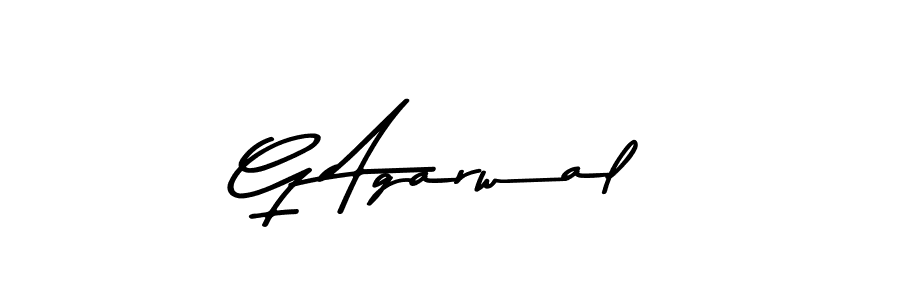 Create a beautiful signature design for name G Agarwal. With this signature (Asem Kandis PERSONAL USE) fonts, you can make a handwritten signature for free. G Agarwal signature style 9 images and pictures png