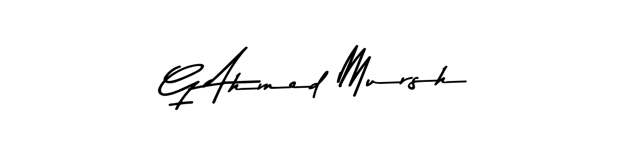 The best way (Asem Kandis PERSONAL USE) to make a short signature is to pick only two or three words in your name. The name G Ahmed Mursh include a total of six letters. For converting this name. G Ahmed Mursh signature style 9 images and pictures png