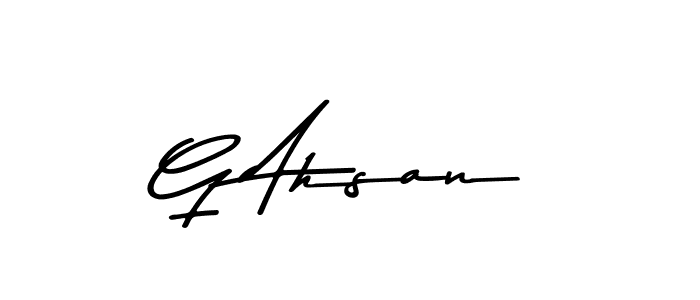 Make a beautiful signature design for name G Ahsan. With this signature (Asem Kandis PERSONAL USE) style, you can create a handwritten signature for free. G Ahsan signature style 9 images and pictures png