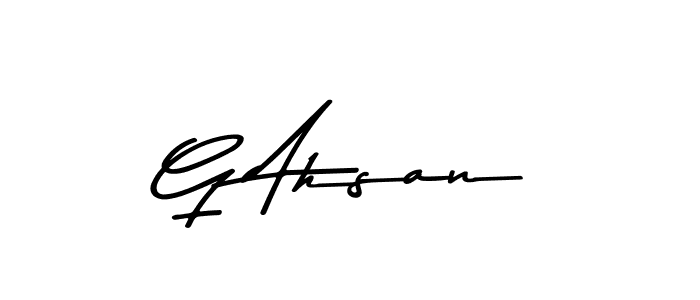 Make a beautiful signature design for name G Ahsan. With this signature (Asem Kandis PERSONAL USE) style, you can create a handwritten signature for free. G Ahsan signature style 9 images and pictures png