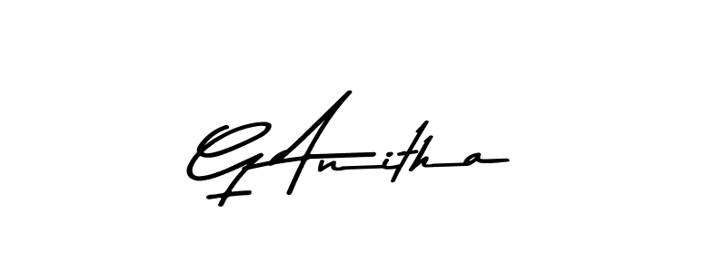 How to make G Anitha name signature. Use Asem Kandis PERSONAL USE style for creating short signs online. This is the latest handwritten sign. G Anitha signature style 9 images and pictures png