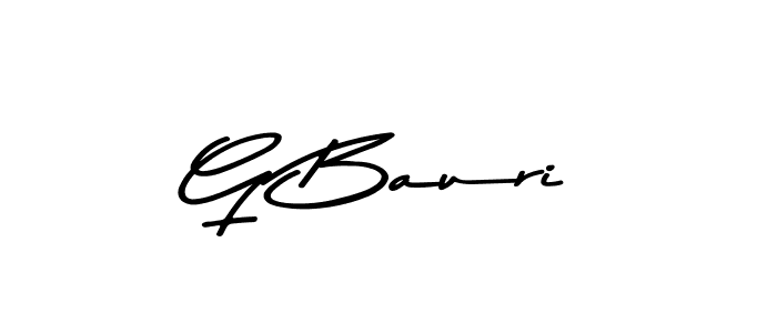 How to make G Bauri name signature. Use Asem Kandis PERSONAL USE style for creating short signs online. This is the latest handwritten sign. G Bauri signature style 9 images and pictures png