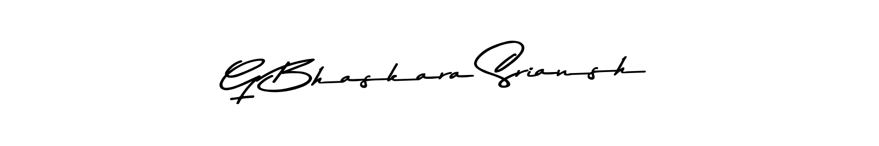 Make a beautiful signature design for name G Bhaskara Sriansh. With this signature (Asem Kandis PERSONAL USE) style, you can create a handwritten signature for free. G Bhaskara Sriansh signature style 9 images and pictures png