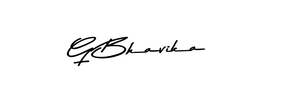 How to make G Bhavika name signature. Use Asem Kandis PERSONAL USE style for creating short signs online. This is the latest handwritten sign. G Bhavika signature style 9 images and pictures png