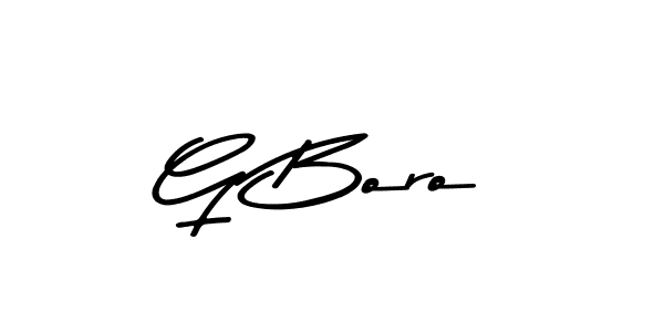 How to make G Boro name signature. Use Asem Kandis PERSONAL USE style for creating short signs online. This is the latest handwritten sign. G Boro signature style 9 images and pictures png