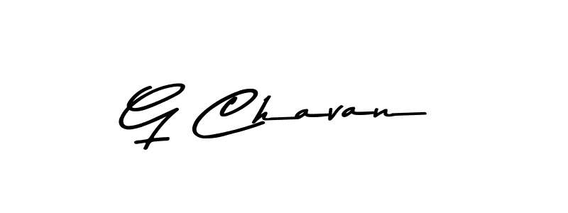 How to make G Chavan name signature. Use Asem Kandis PERSONAL USE style for creating short signs online. This is the latest handwritten sign. G Chavan signature style 9 images and pictures png