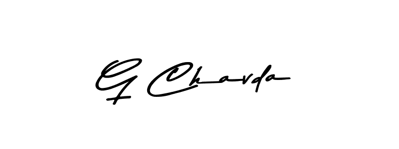 Make a beautiful signature design for name G Chavda. With this signature (Asem Kandis PERSONAL USE) style, you can create a handwritten signature for free. G Chavda signature style 9 images and pictures png