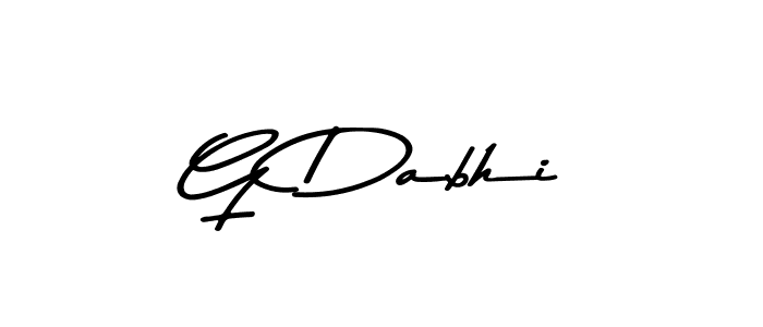 Create a beautiful signature design for name G Dabhi. With this signature (Asem Kandis PERSONAL USE) fonts, you can make a handwritten signature for free. G Dabhi signature style 9 images and pictures png