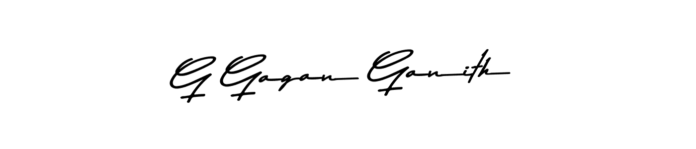 The best way (Asem Kandis PERSONAL USE) to make a short signature is to pick only two or three words in your name. The name G Gagan Ganith include a total of six letters. For converting this name. G Gagan Ganith signature style 9 images and pictures png